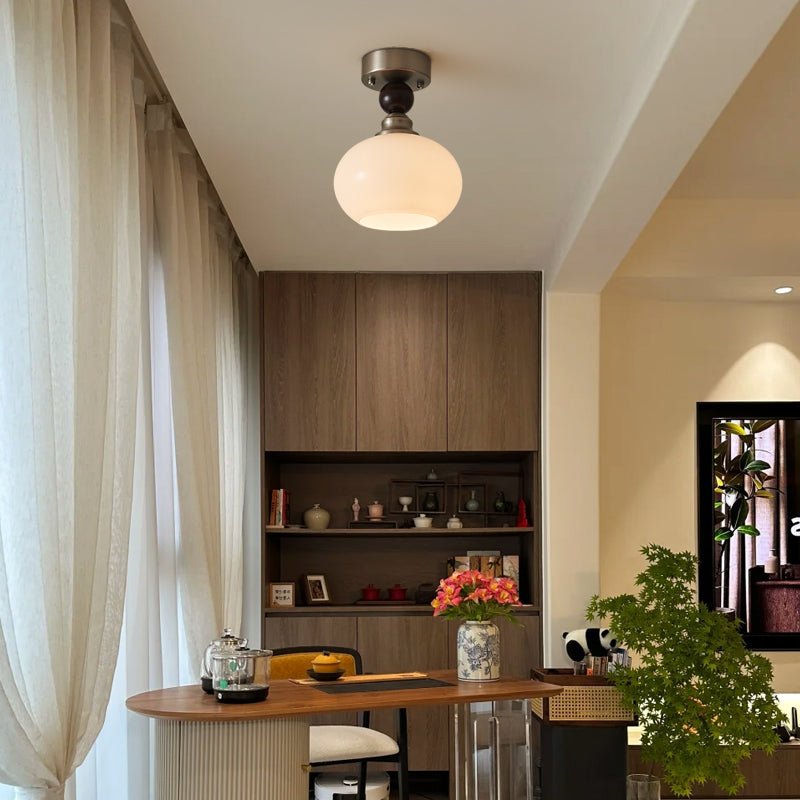 Ivcarila Moderne minimalistische plafondlamp met parelsferen glas