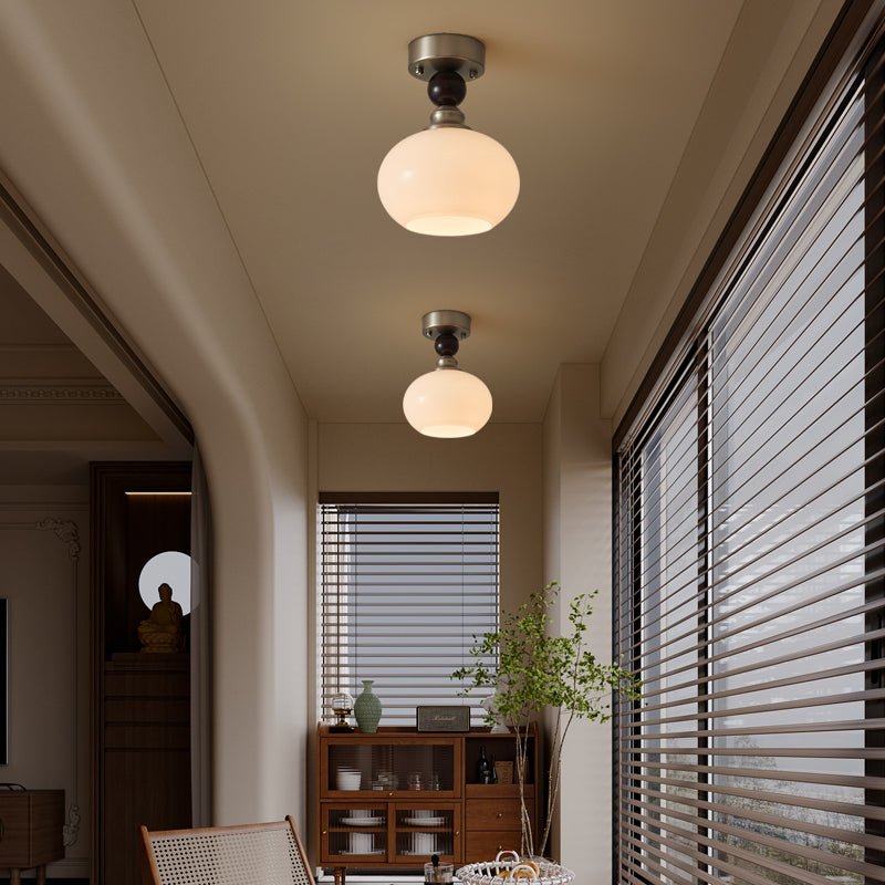 Ivcarila Moderne minimalistische plafondlamp met parelsferen glas