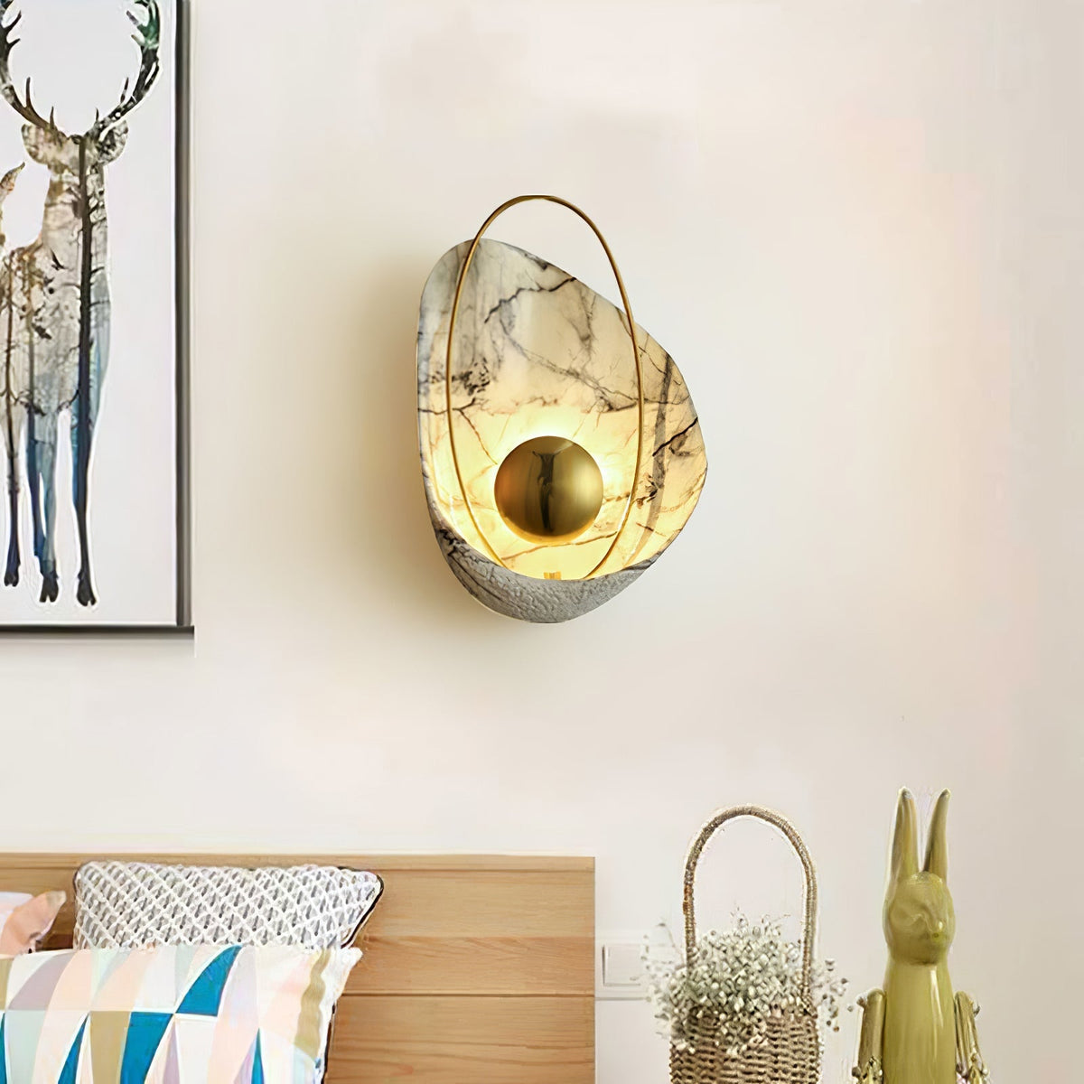 Vethaora Premium Noordse kunst Pearl hars wandlamp