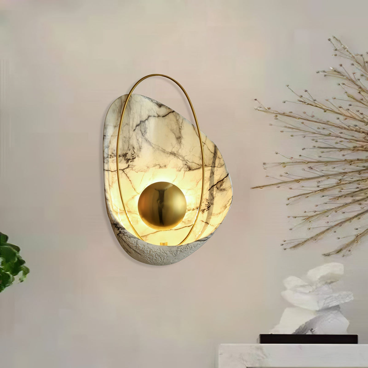 Vethaora Premium Noordse kunst Pearl hars wandlamp