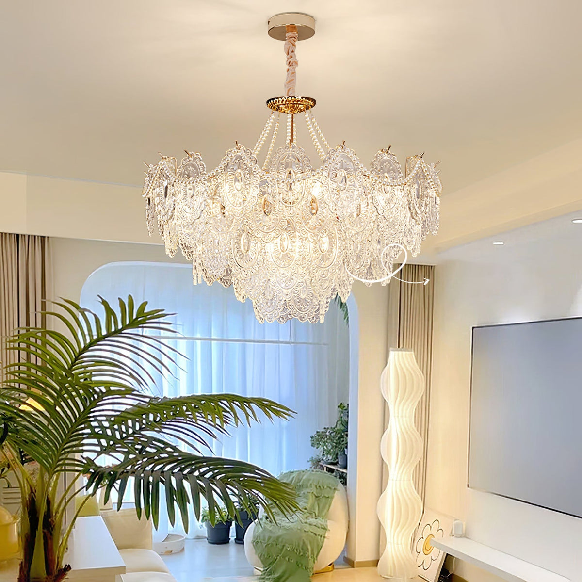 Eirivaine kroonluchter met glas