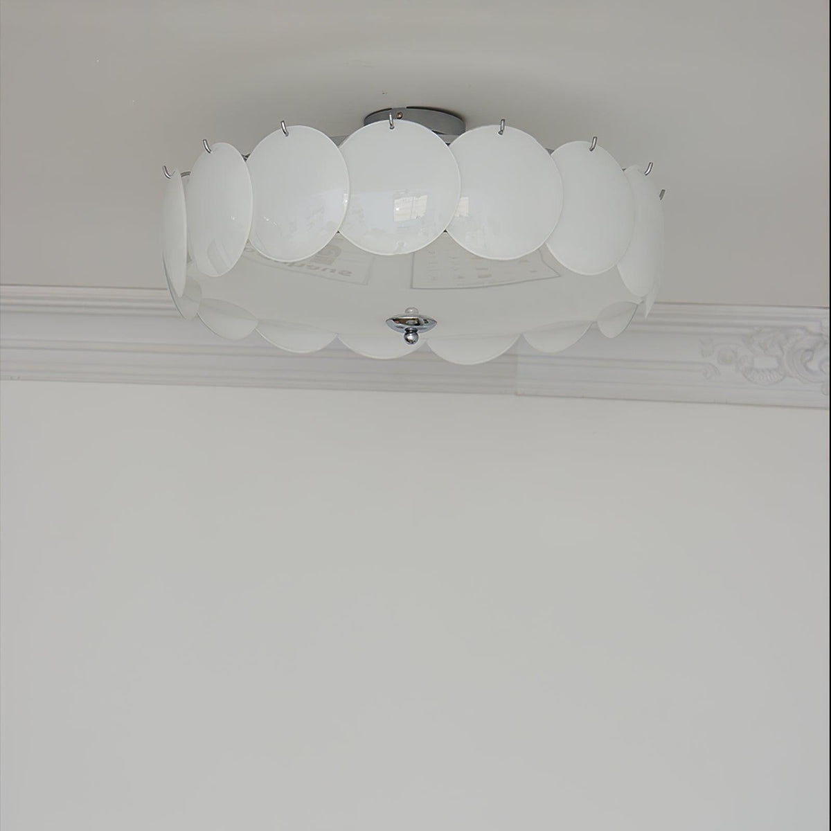 Brolin plafondlamp met glazen schijven in golvend patroon