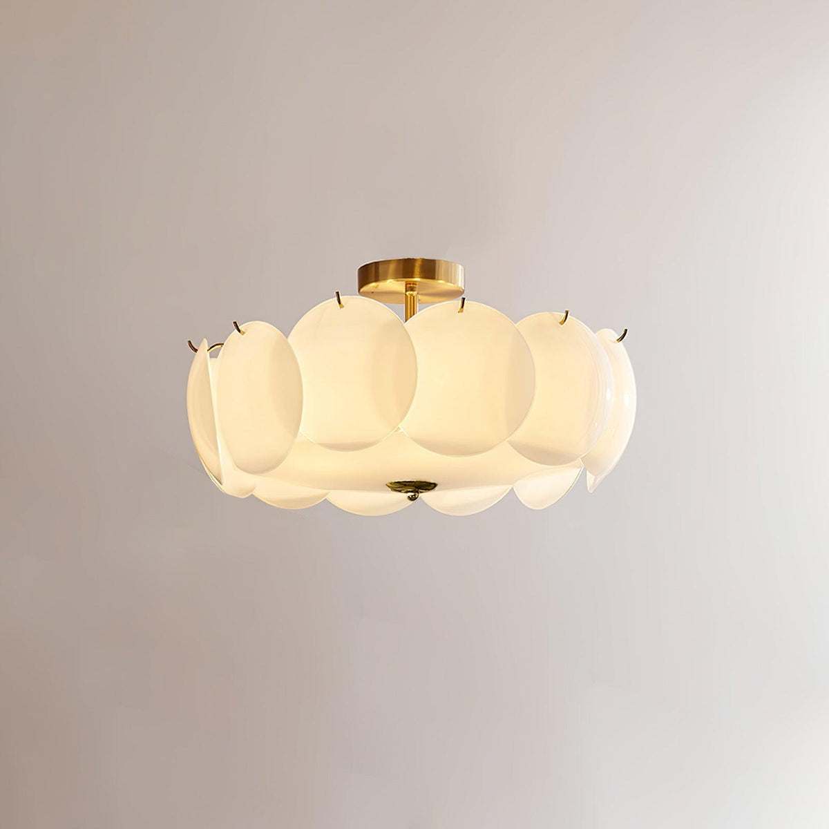 Brolin plafondlamp met glazen schijven in golvend patroon