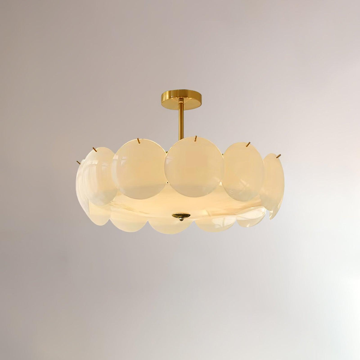 Brolin plafondlamp met glazen schijven in golvend patroon