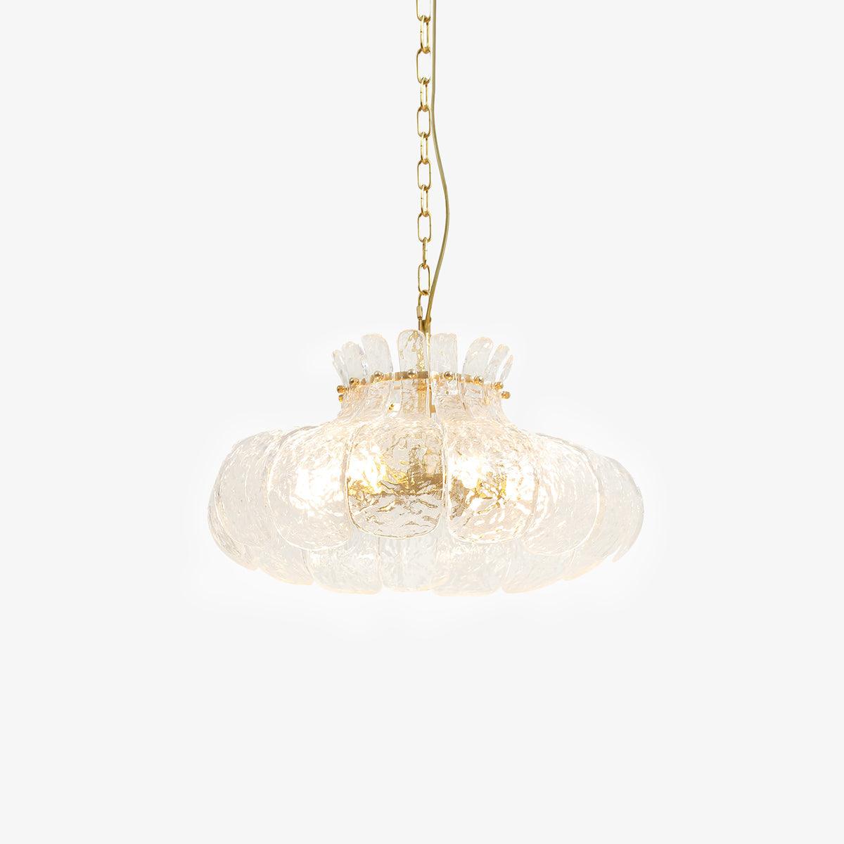 Ariv hanglamp van messing en glas met glamoureus-look