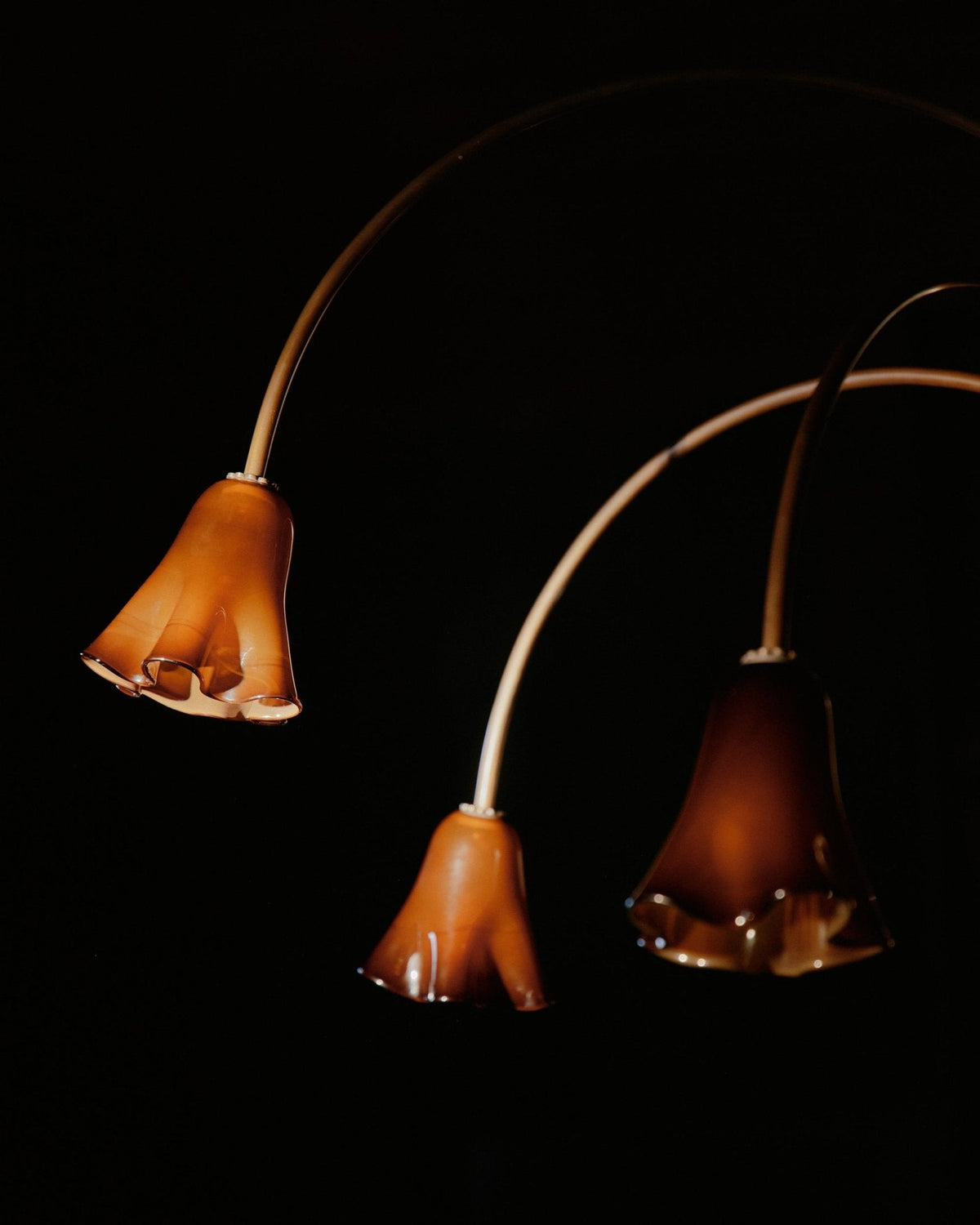 Lioreriel kroonluchter Blossom bloemblaad glas gebogen armen