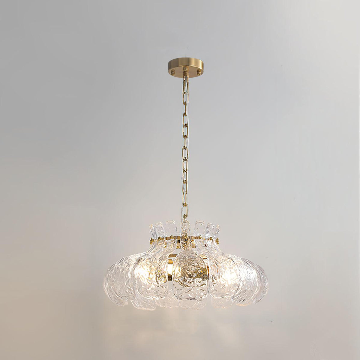 Ariv hanglamp van messing en glas met glamoureus-look