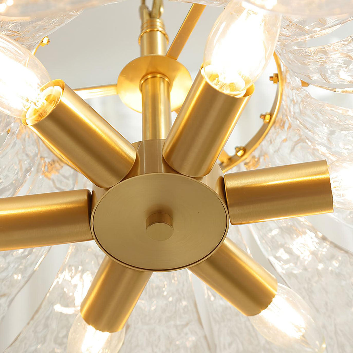 Ariv hanglamp van messing en glas met glamoureus-look
