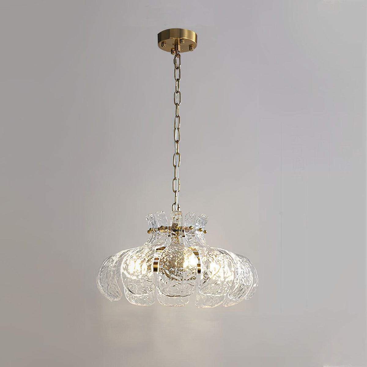 Ariv hanglamp van messing en glas met glamoureus-look