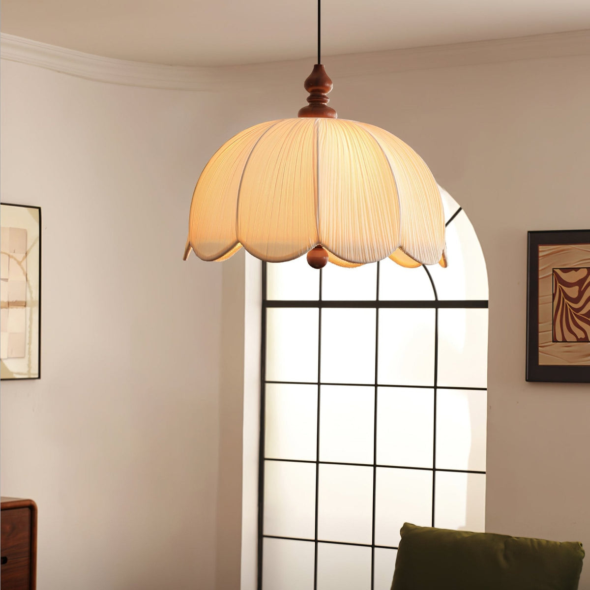 Imiraril hanglamp met tropisch textiel