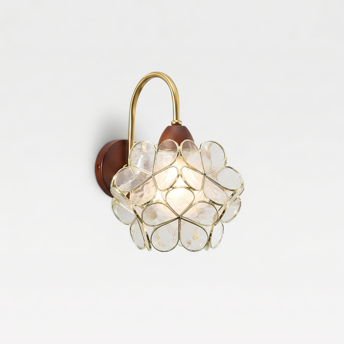 Petals-hout wandlamp