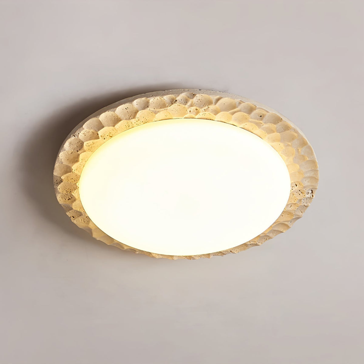 Cascade Travertin Gesneden Plafondlamp