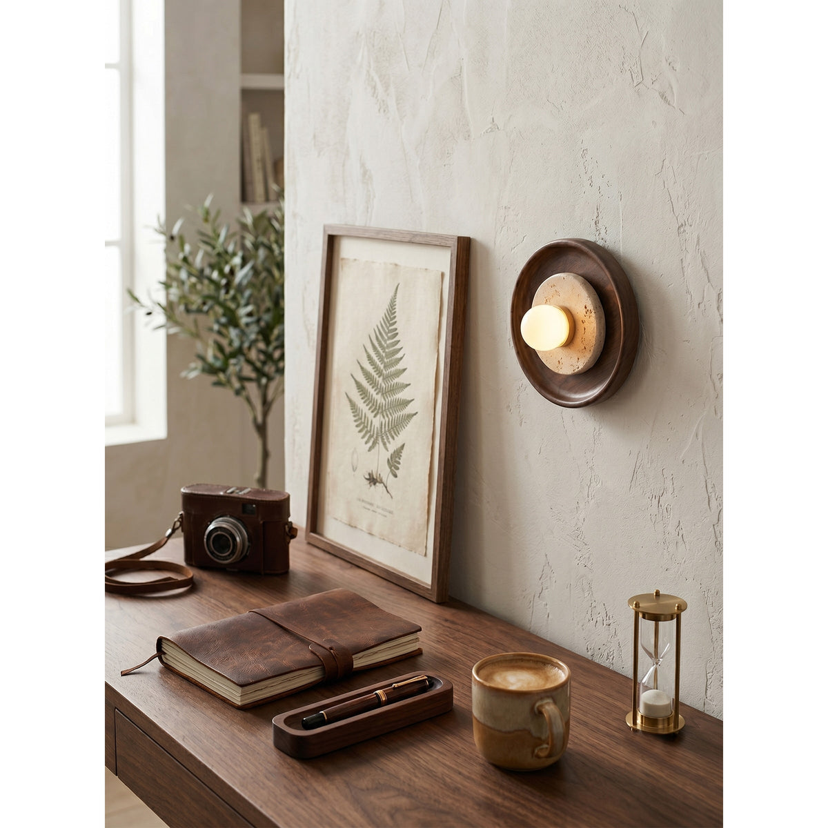Lumenhart travertin wandlamp