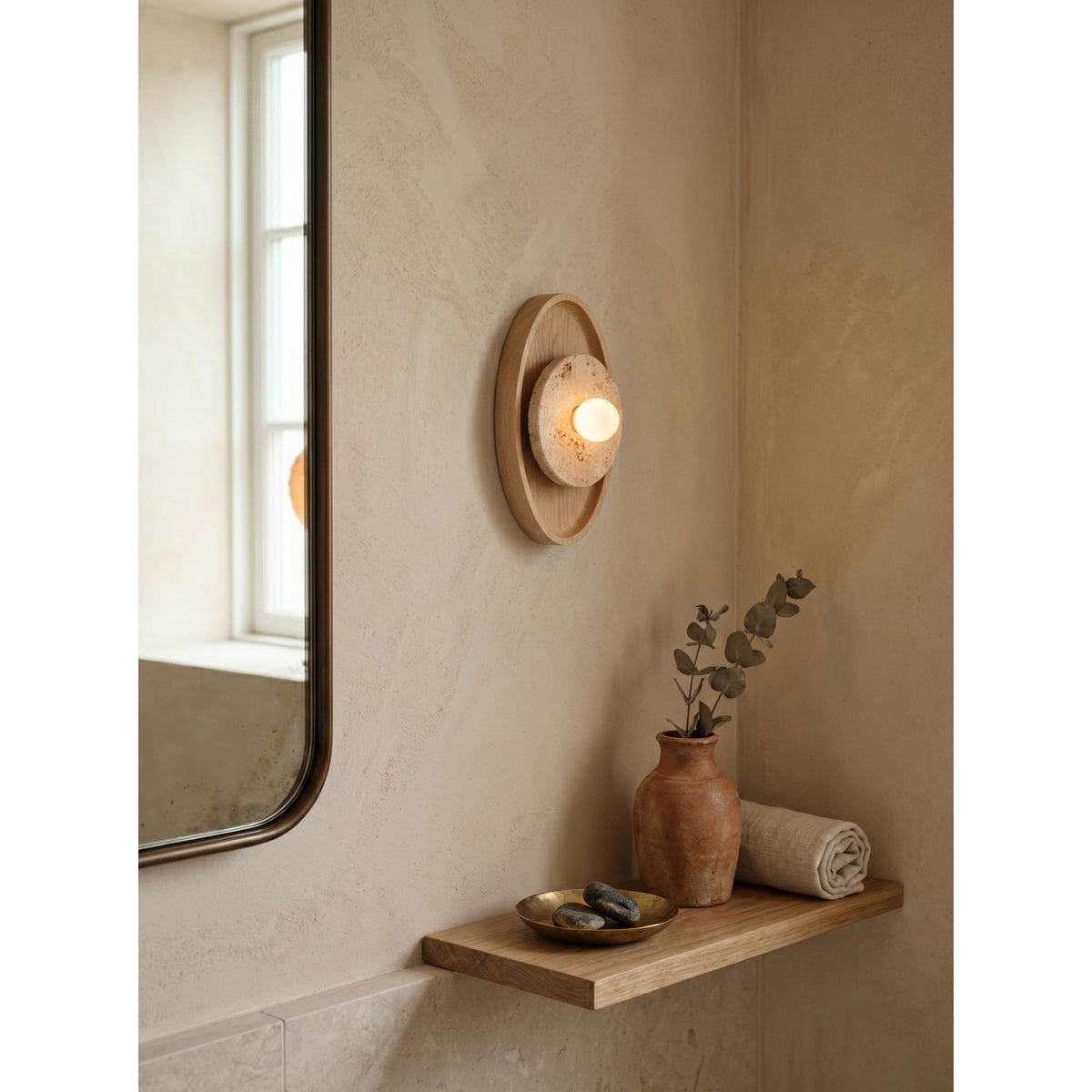 Lumenhart travertin wandlamp