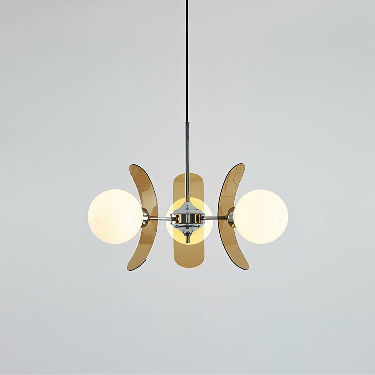 Quay Kroonluchter met Phosphorescent Glazen Lampenkap