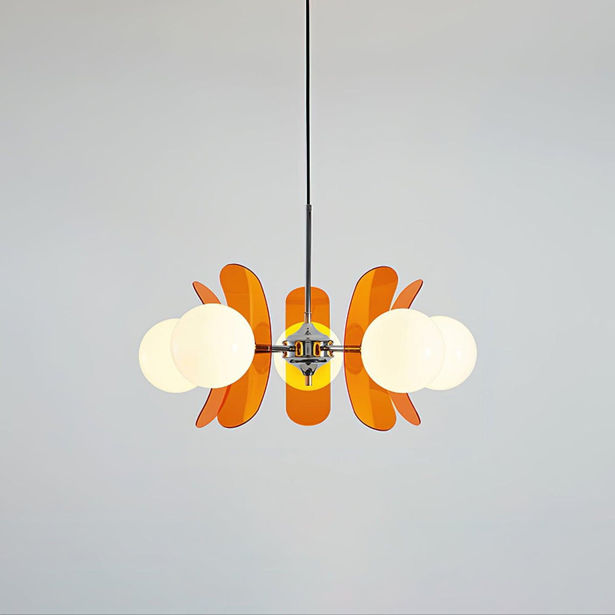 Quay Kroonluchter met Phosphorescent Glazen Lampenkap