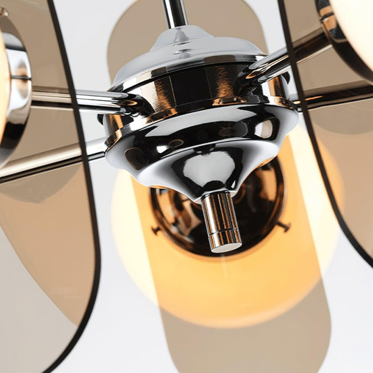 Quay Kroonluchter met Phosphorescent Glazen Lampenkap