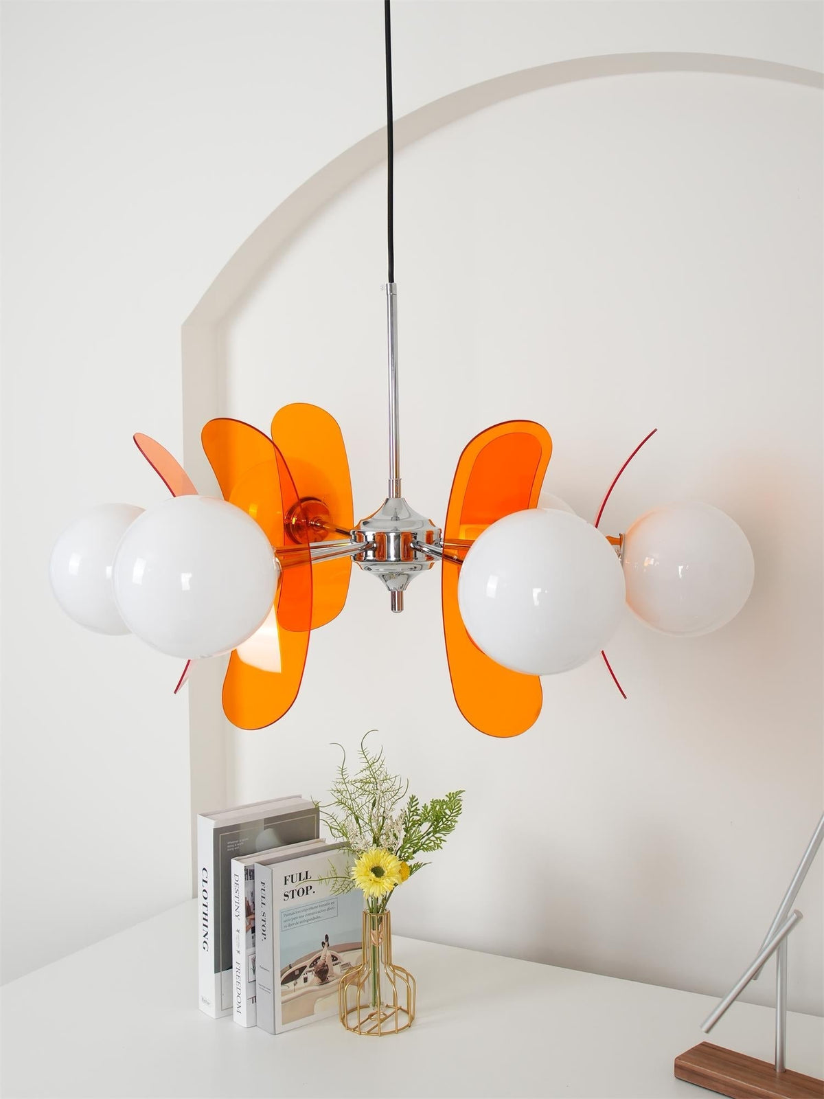 Quay Kroonluchter met Phosphorescent Glazen Lampenkap