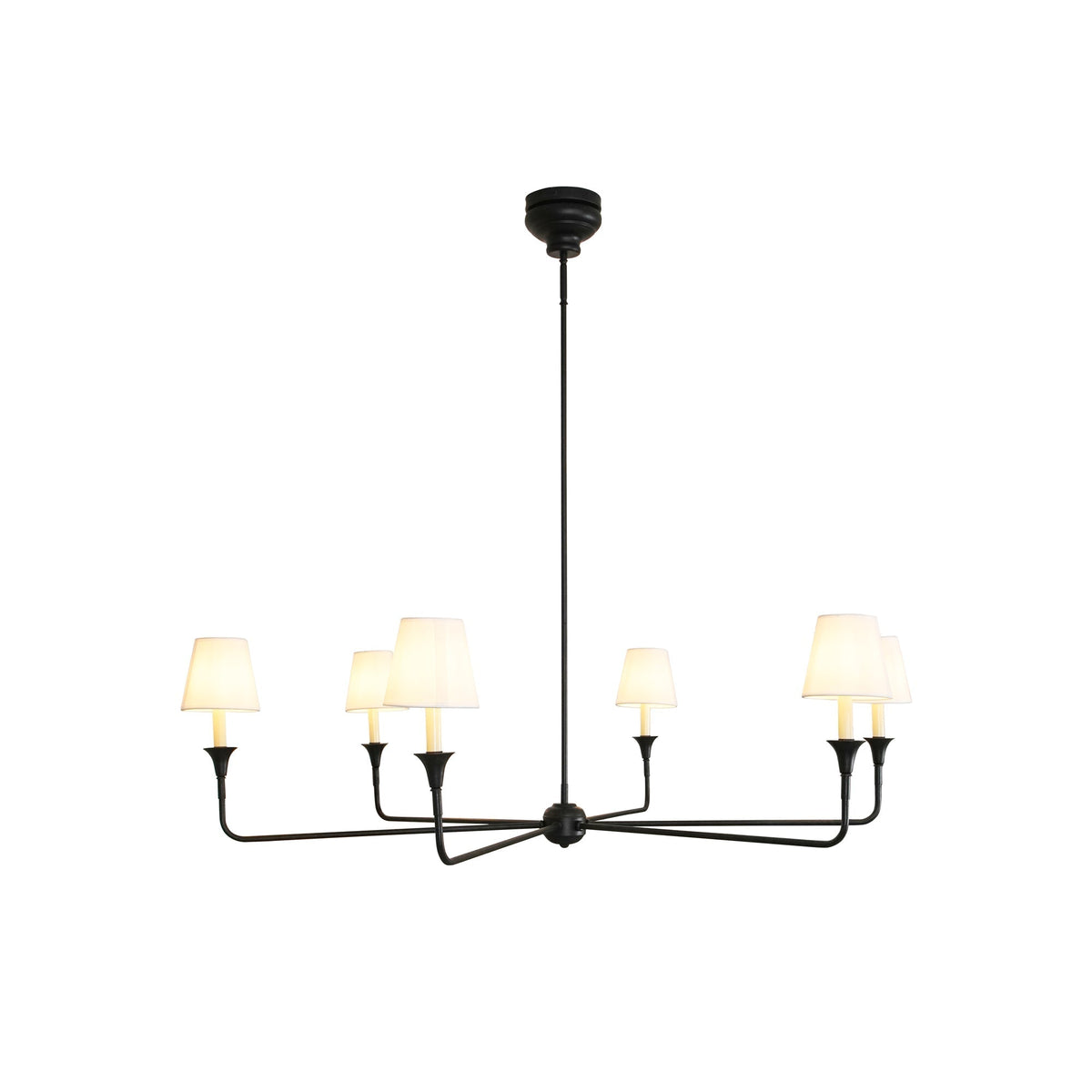 Lioroelia hanglamp zwart kaars afgeplat