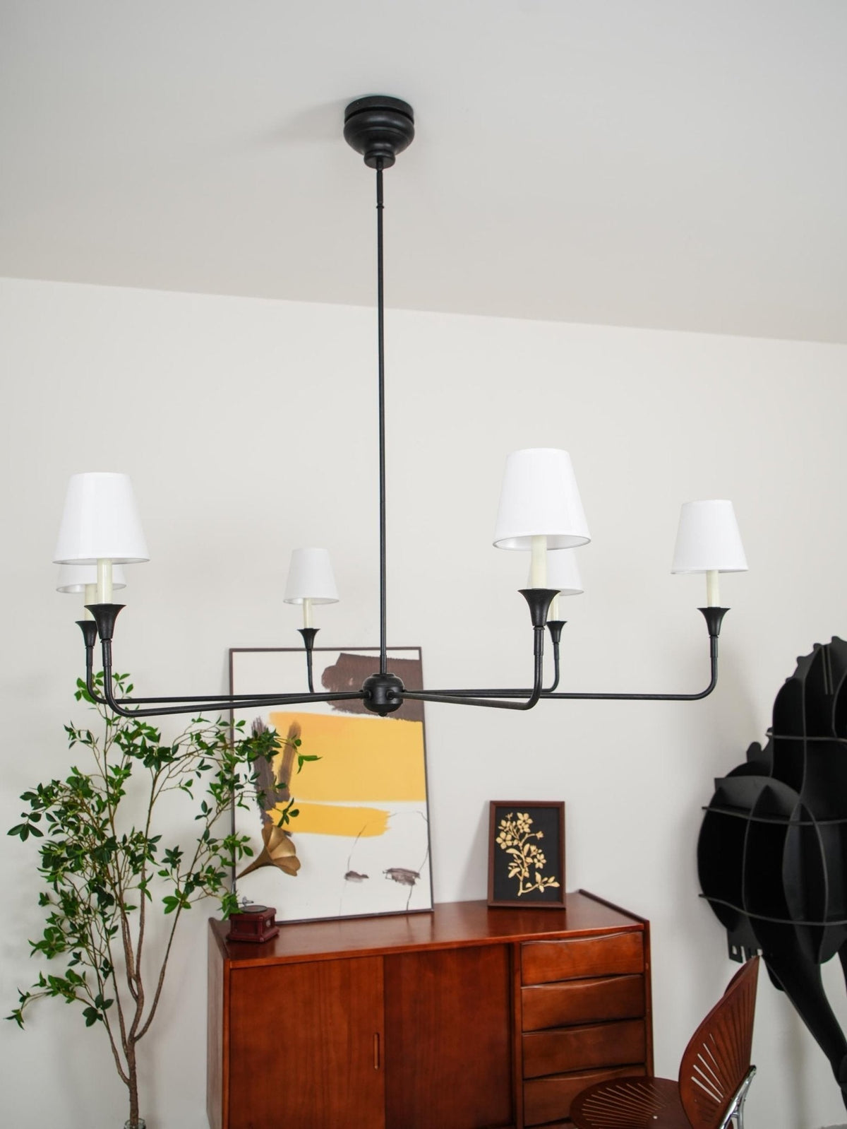 Lioroelia hanglamp zwart kaars afgeplat