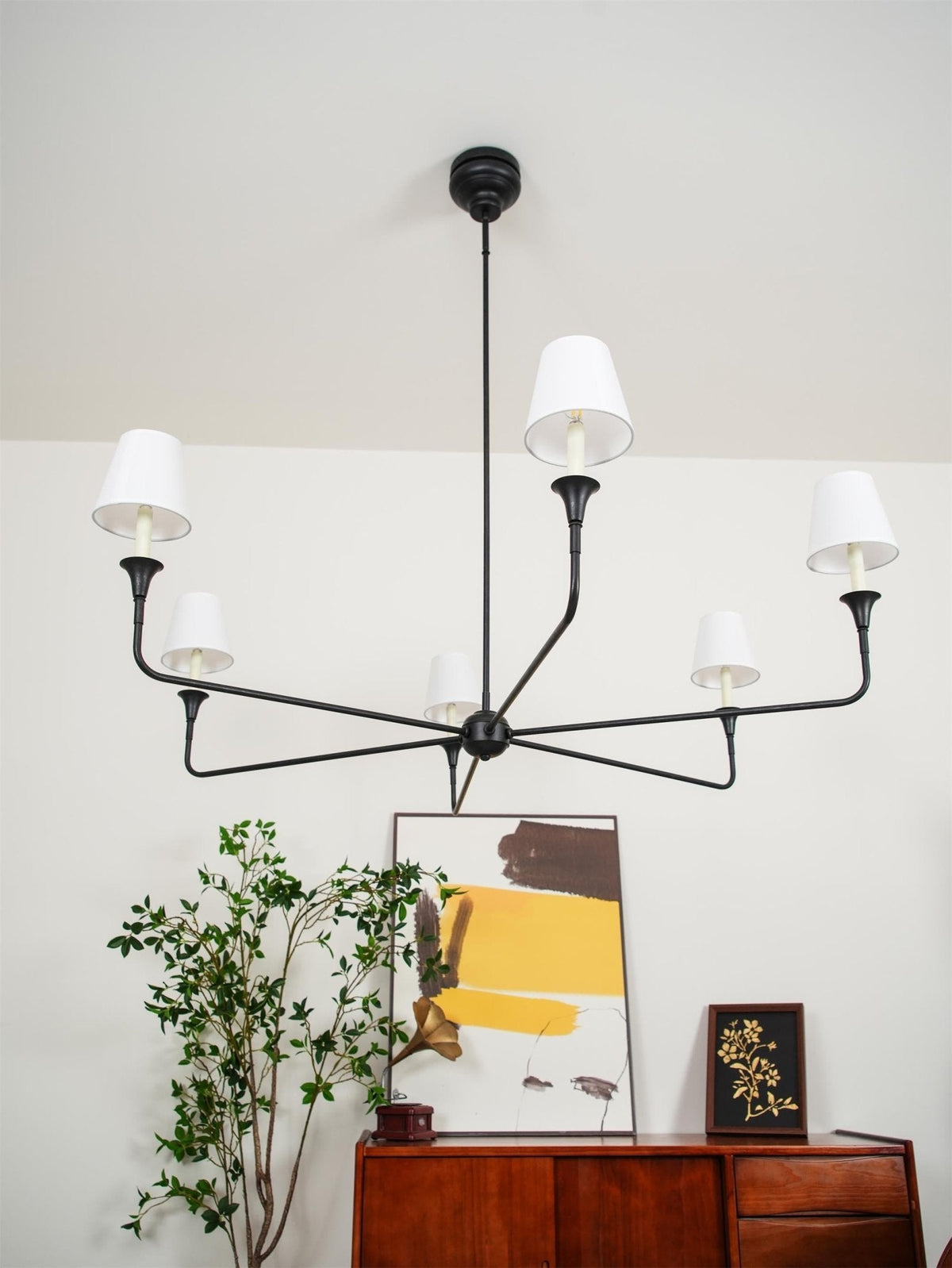 Lioroelia hanglamp zwart kaars afgeplat