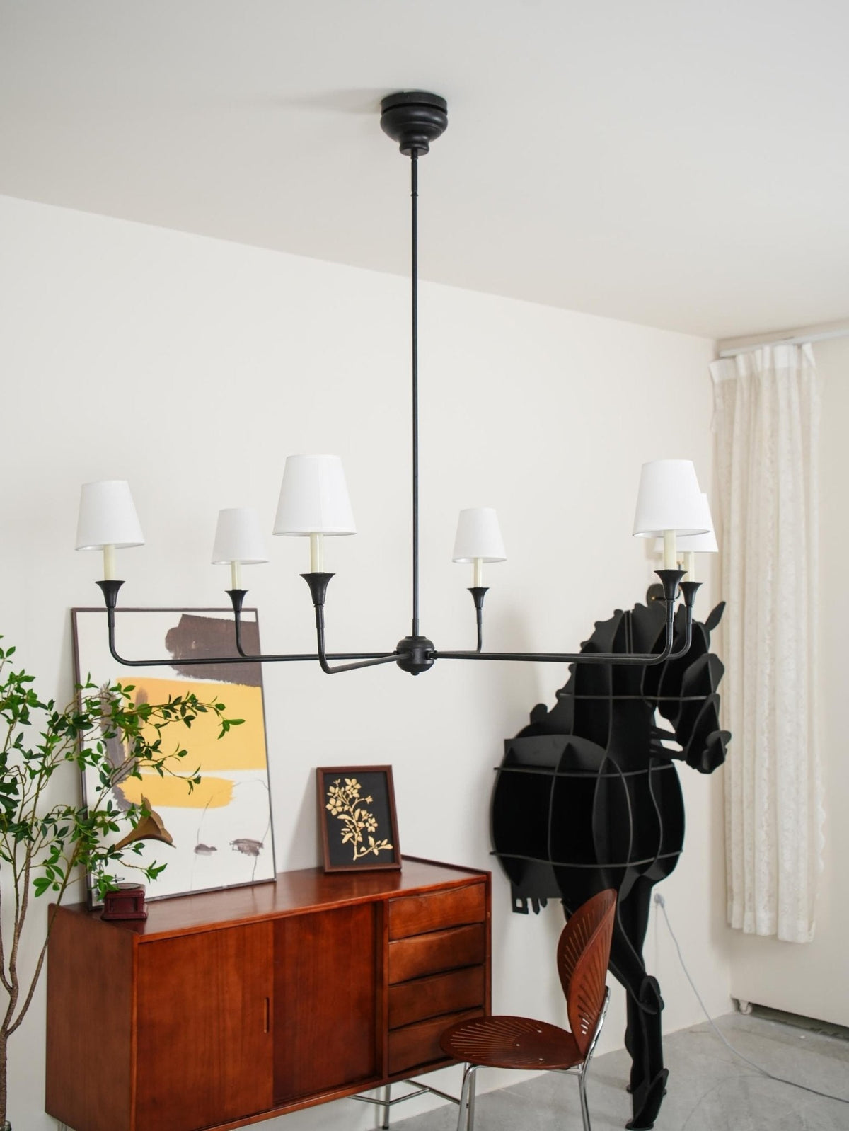 Lioroelia hanglamp zwart kaars afgeplat