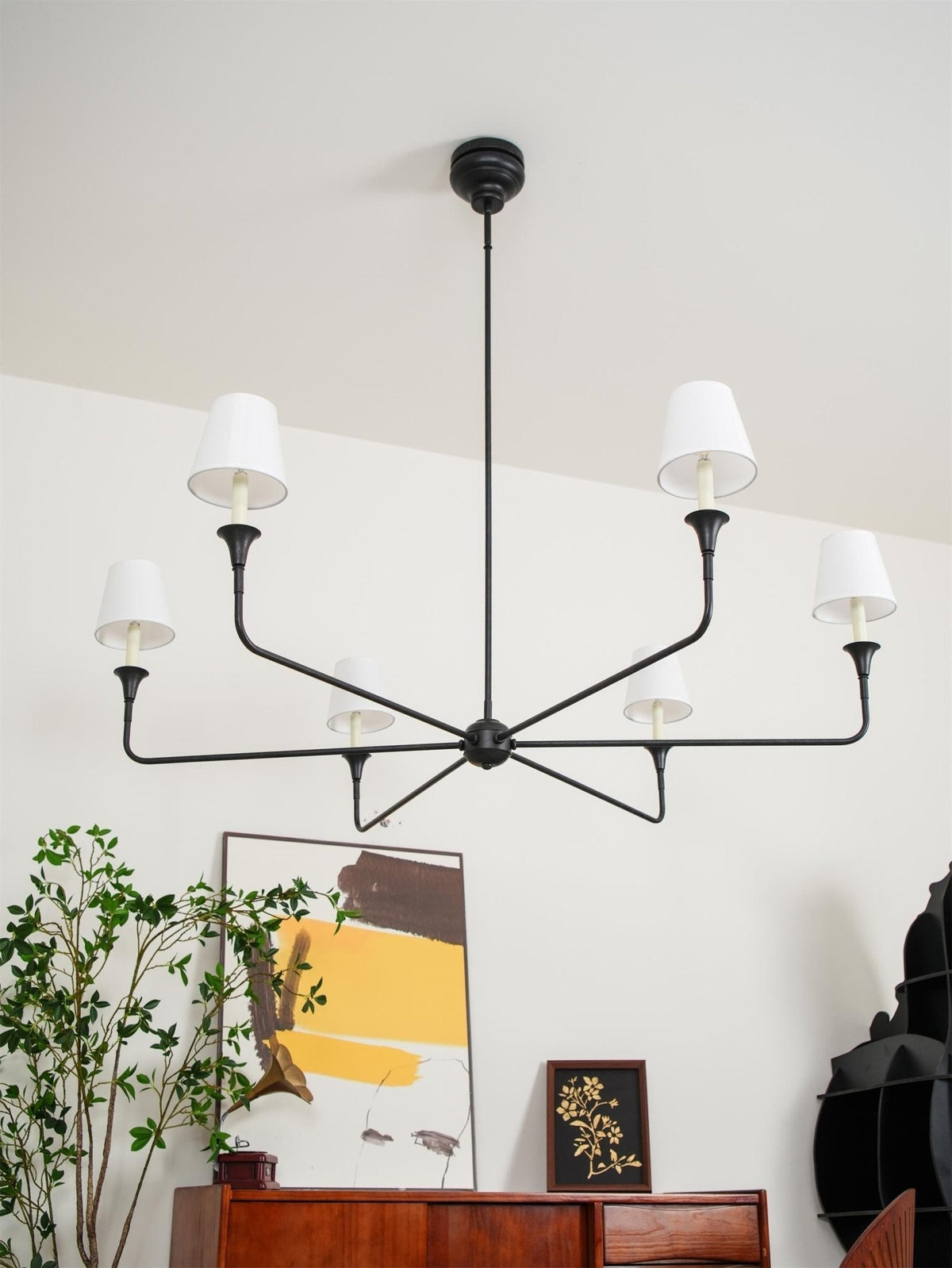 Lioroelia hanglamp zwart kaars afgeplat