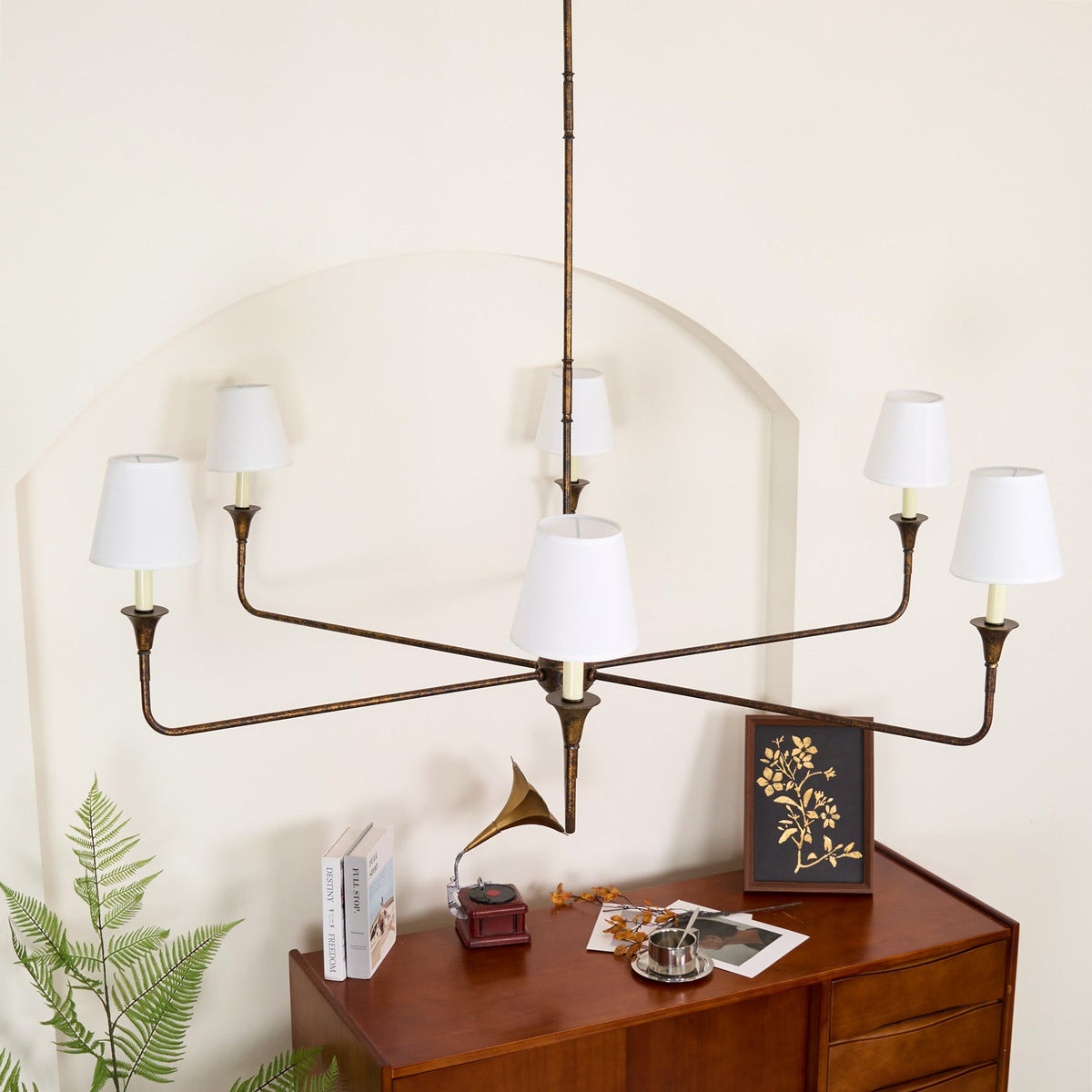 Lioroelia hanglamp zwart kaars afgeplat