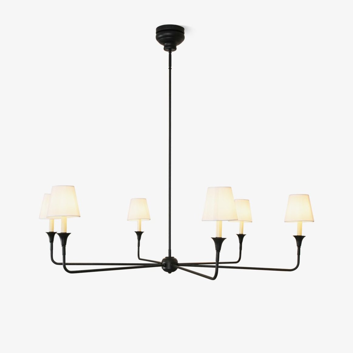 Lioroelia hanglamp zwart kaars afgeplat