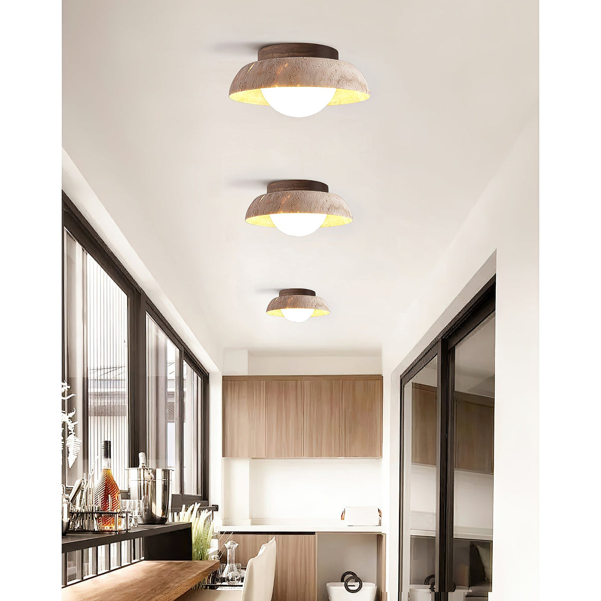 Cuvela travertin plafondlamp