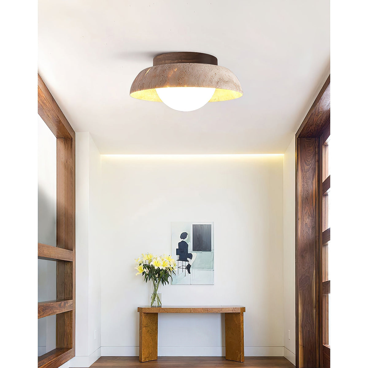 Cuvela travertin plafondlamp