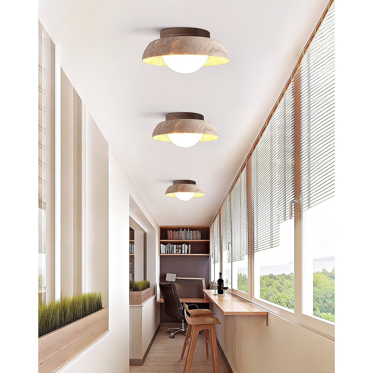 Cuvela travertin plafondlamp