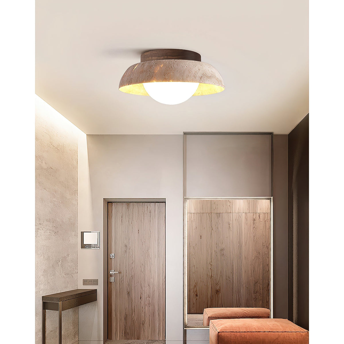 Cuvela travertin plafondlamp