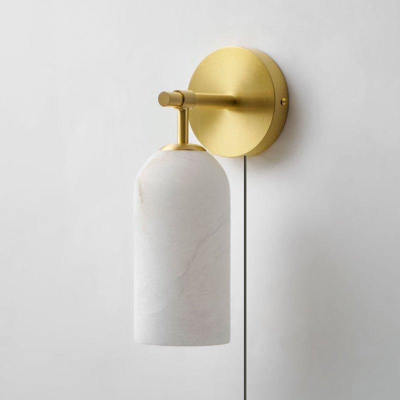 Pillar albast met stekker wandlamp