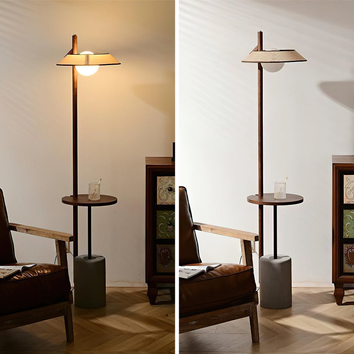 Mirz Minimalistische vloerlamp van walnoothout