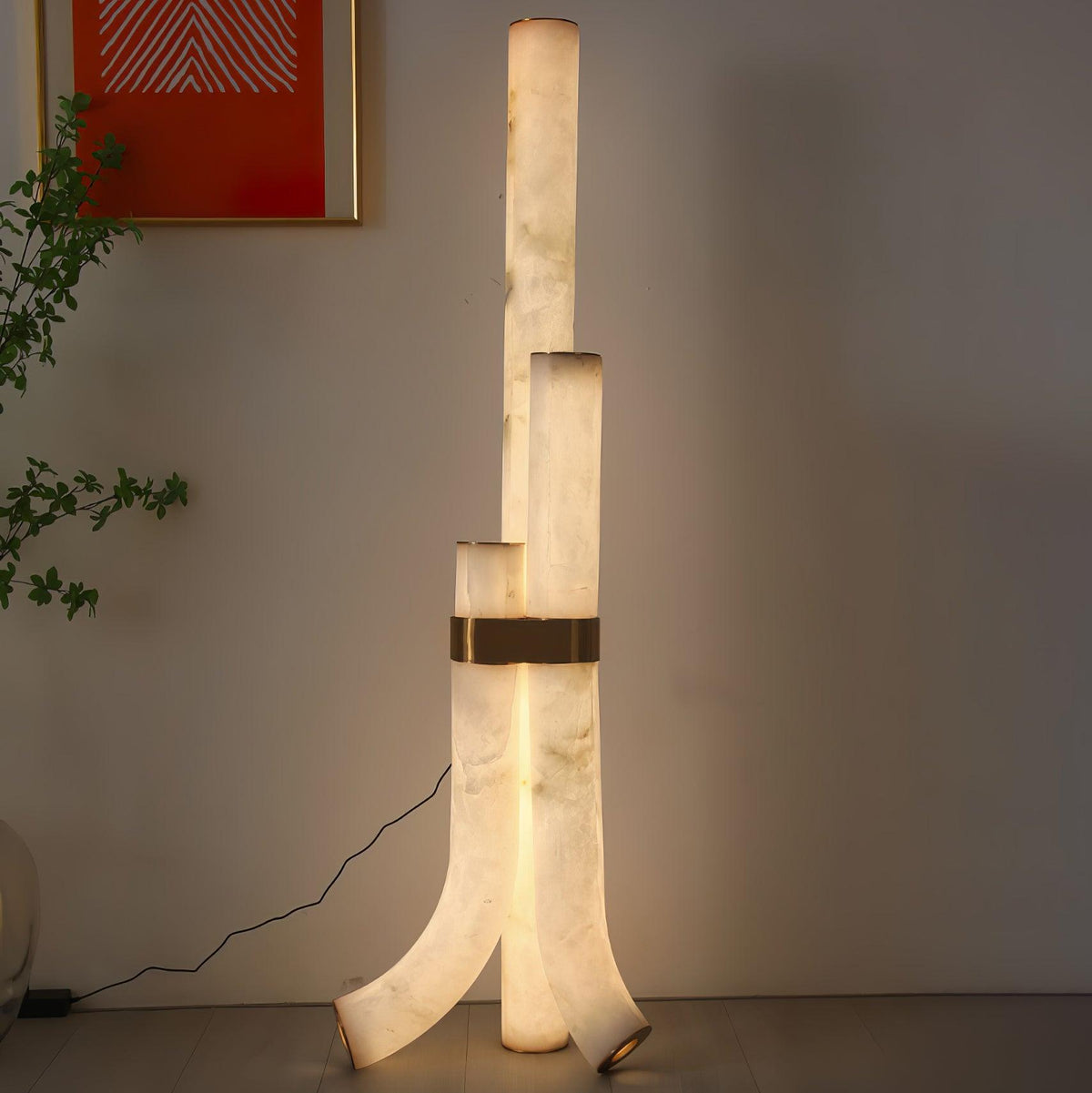 Nivoena vloerlamp van albast