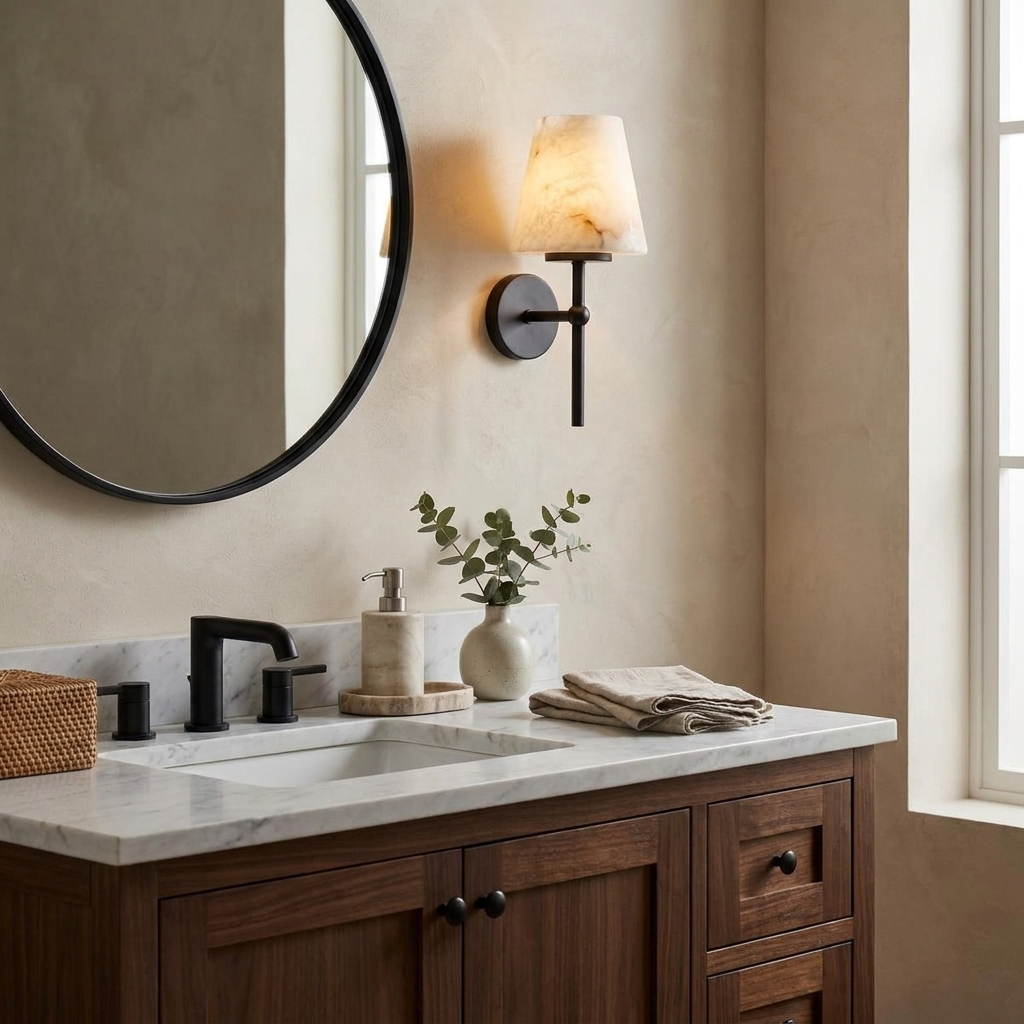 Stavermere albast wandlamp