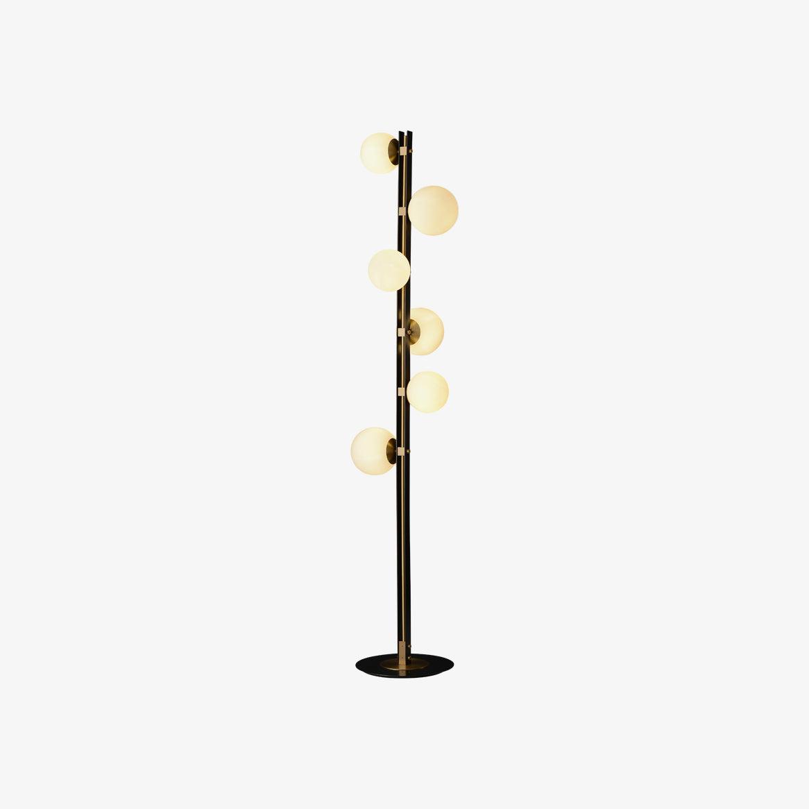 Eireneria elegante vloerlamp met glazen kap