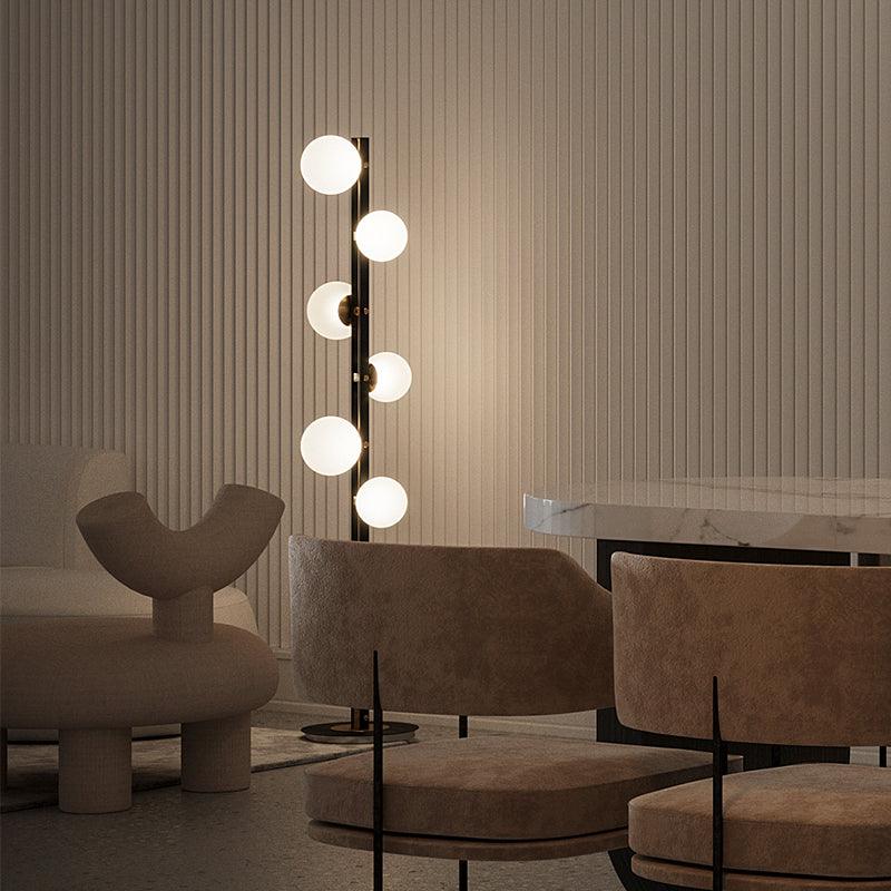 Eireneria elegante vloerlamp met glazen kap