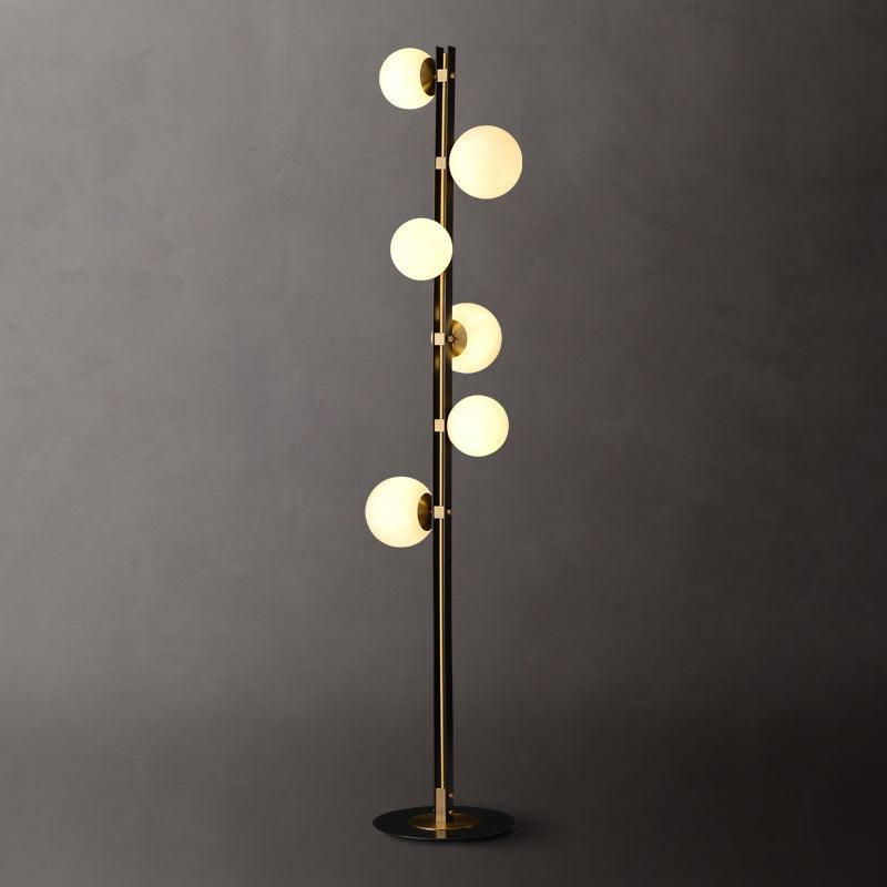 Eireneria elegante vloerlamp met glazen kap