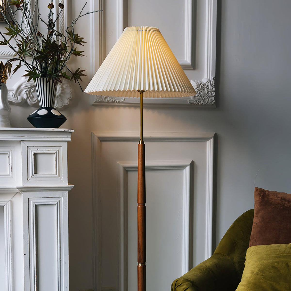 Syleina Minimalistische vloerlamp van massief hout