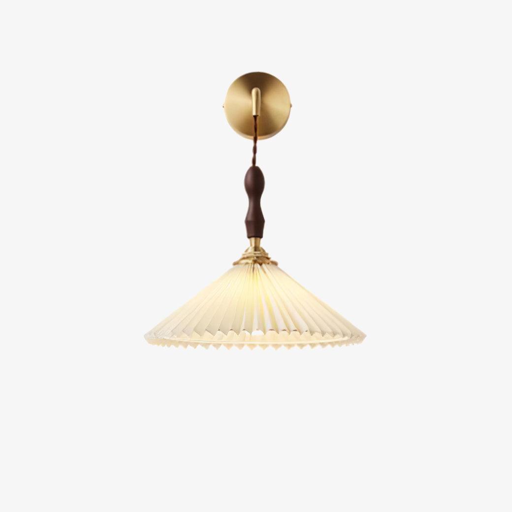 Mordan Premium wandlamp Elegante geplooide walnoot houten wandlamp