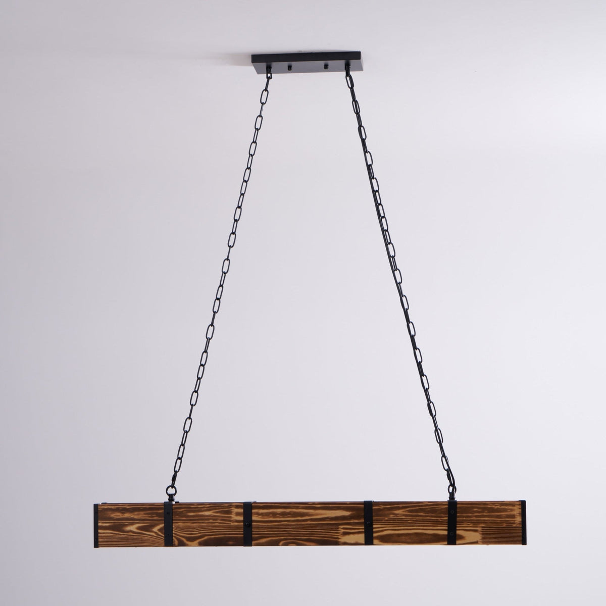 Aldelena kroonluchter Pleva lineair natuurlijk hout