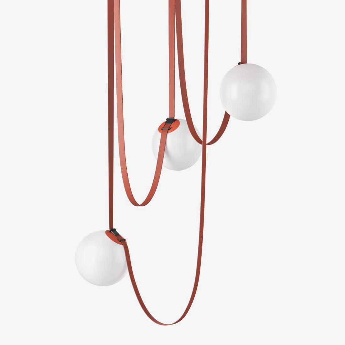 Velinenne hanglamp leerriem glas