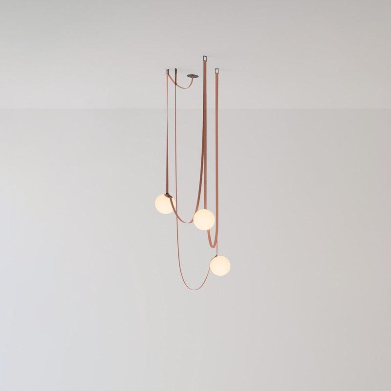 Velinenne hanglamp leerriem glas