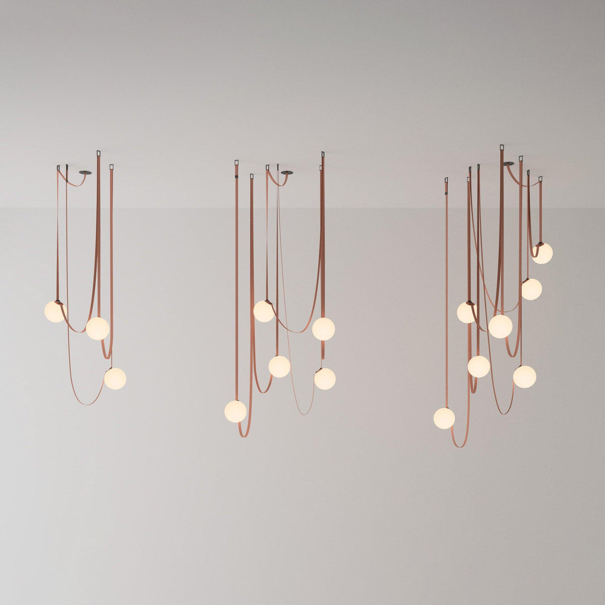 Velinenne hanglamp leerriem glas