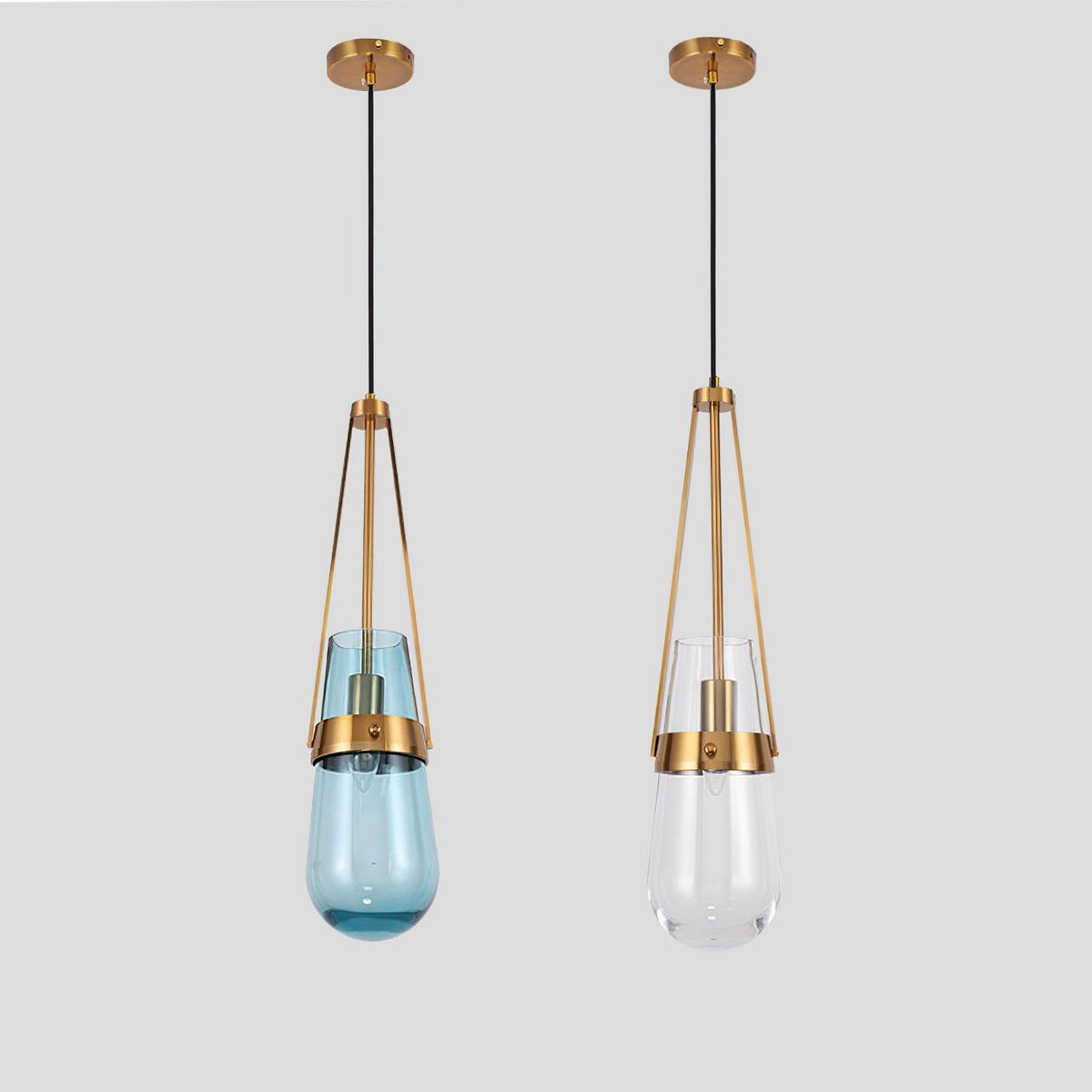 Vazora hanglamp met blauw glas