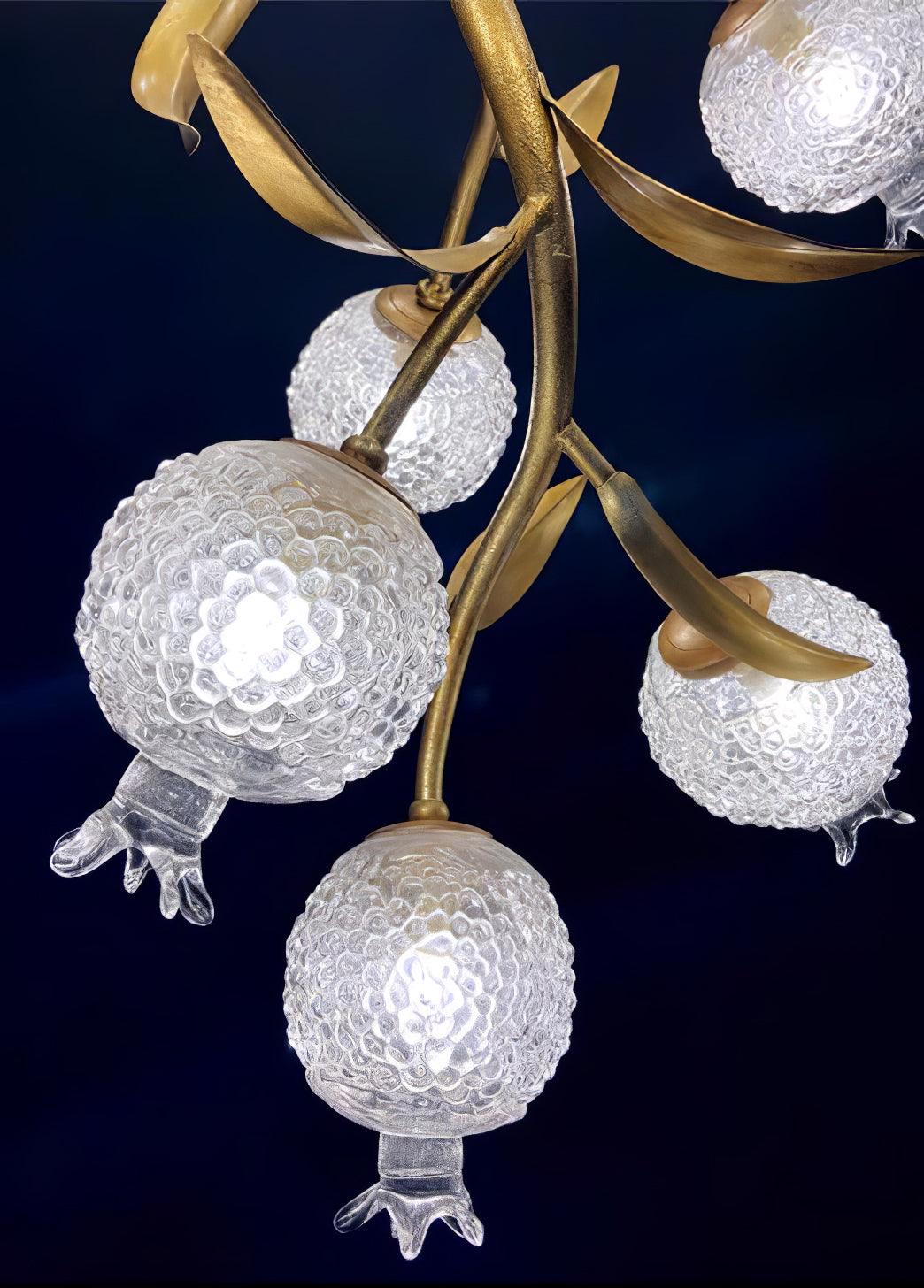 Bexlyn elegantie Pomegranate messing glas plafondlamp