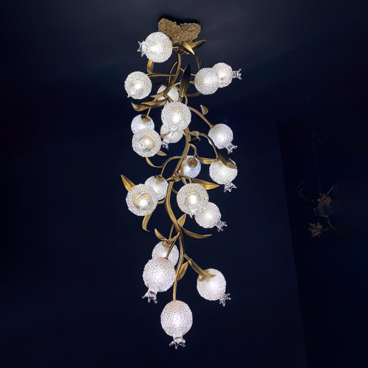 Bexlyn elegantie Pomegranate messing glas plafondlamp