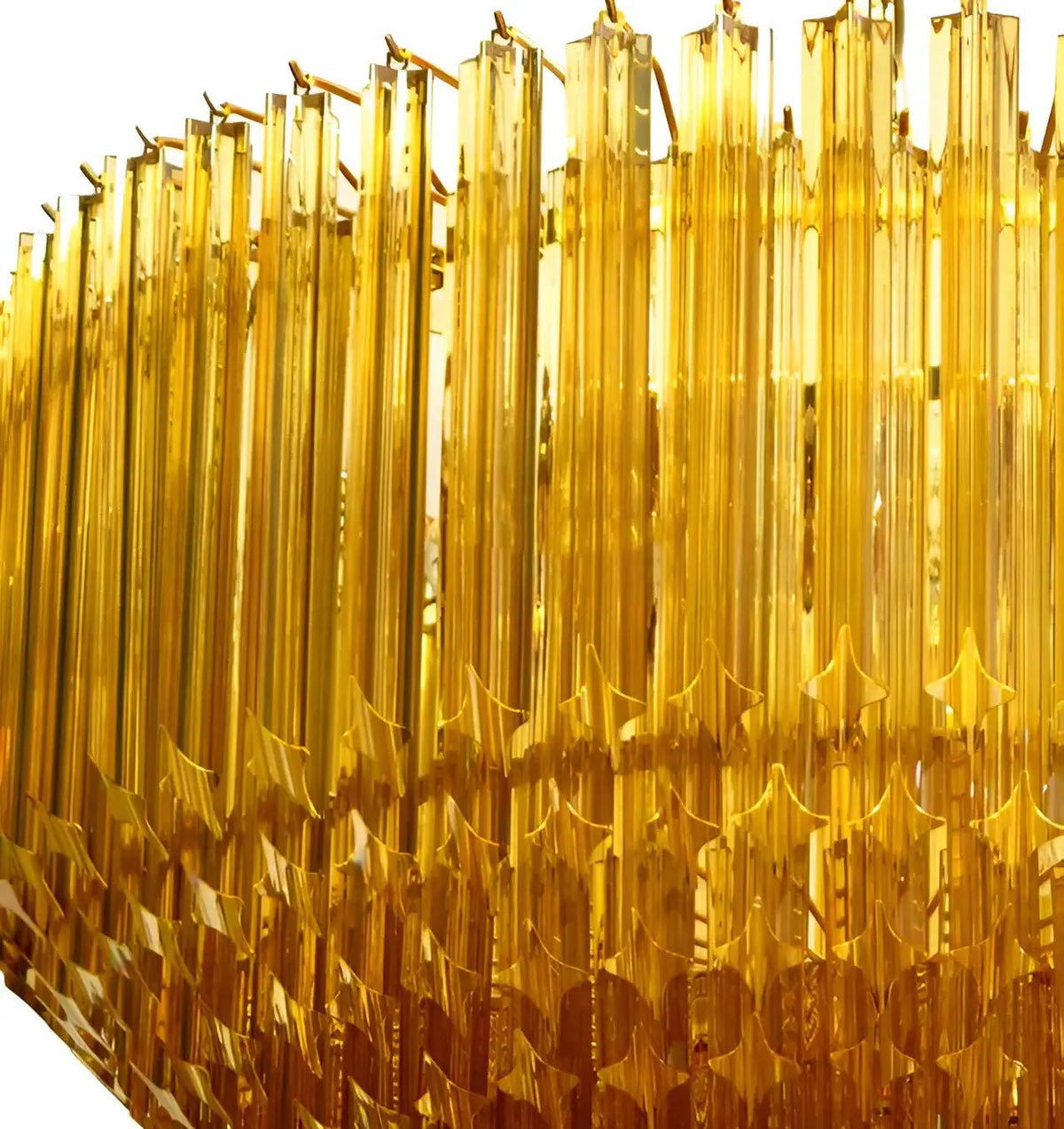 Celiselle kroonluchter met amberkleurige Murano-glasprismen Grand Art